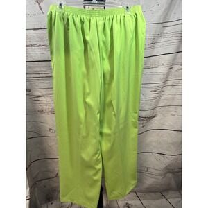 Alfred Dunner Women's Green Elastic Waist‎ Pull On Casual Pants Size 14